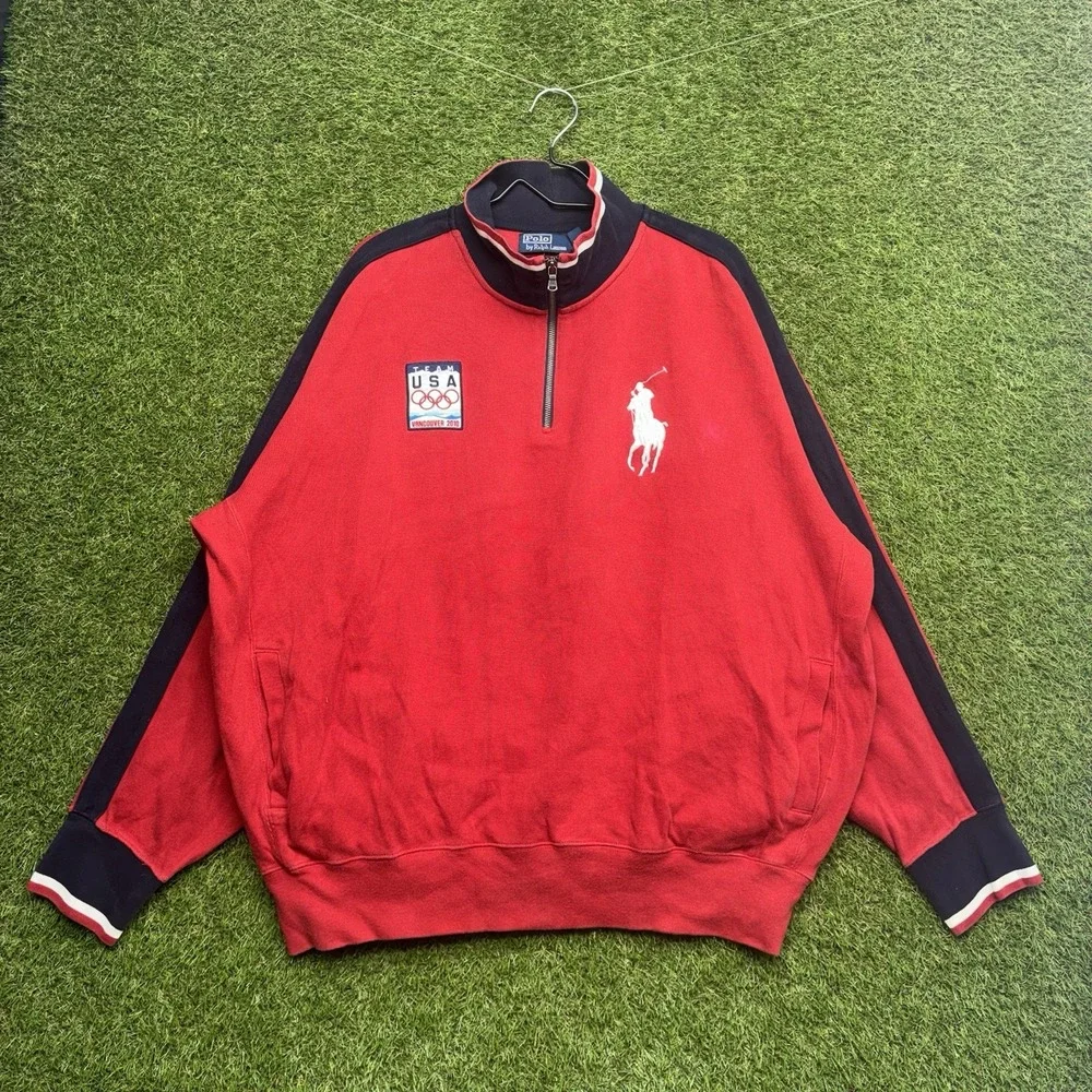 Polo Ralph Lauren Quarter Zip Mens 2XB Big Team USA Winter Olympics Vancouver